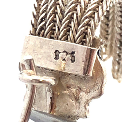 Vintage 925 Sterling Silver Floral Scroll Wheat Chain Drop Dangle Hook Earrings