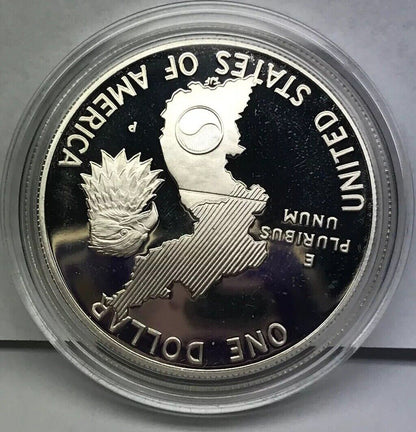 1991 P United States Korean War Memorial Proof Silver Dollar OMP/COA