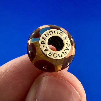 Authentic Pandora 14K Yellow Gold Murano Mystic Bead Retired Charm 750402
