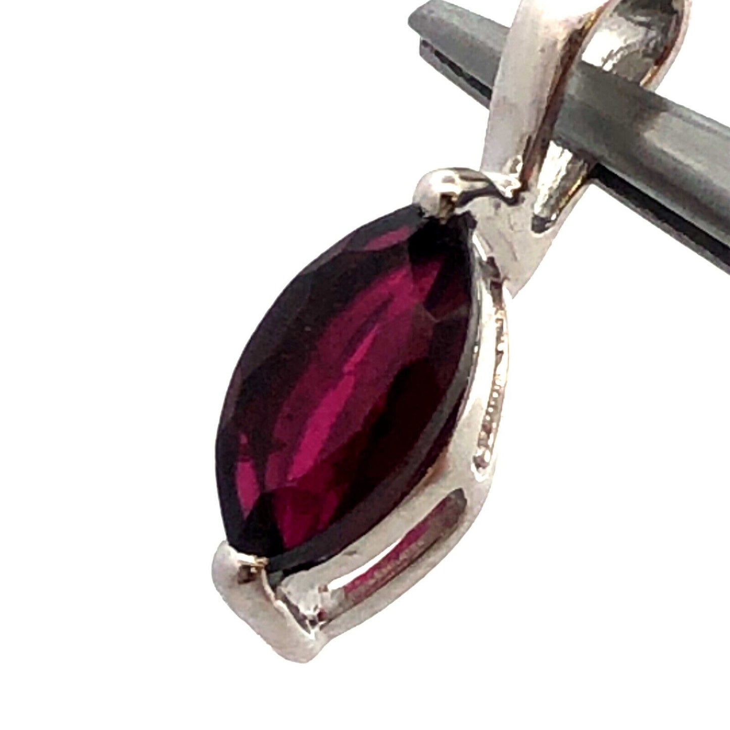 Designer TGGC 925 Sterling Silver Marquise Amethyst Solitaire Pendant