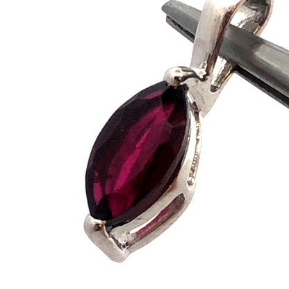 Designer TGGC 925 Sterling Silver Marquise Amethyst Solitaire Pendant