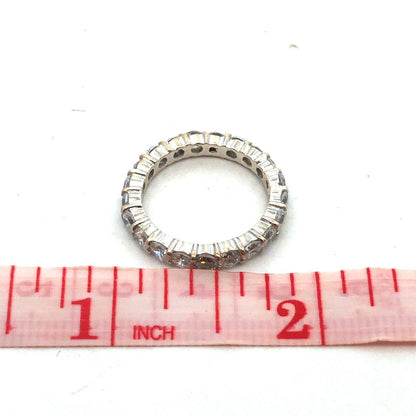 Designer 925 Sterling Silver Round Cubic Zirconia Eternity Anniversary Band Ring
