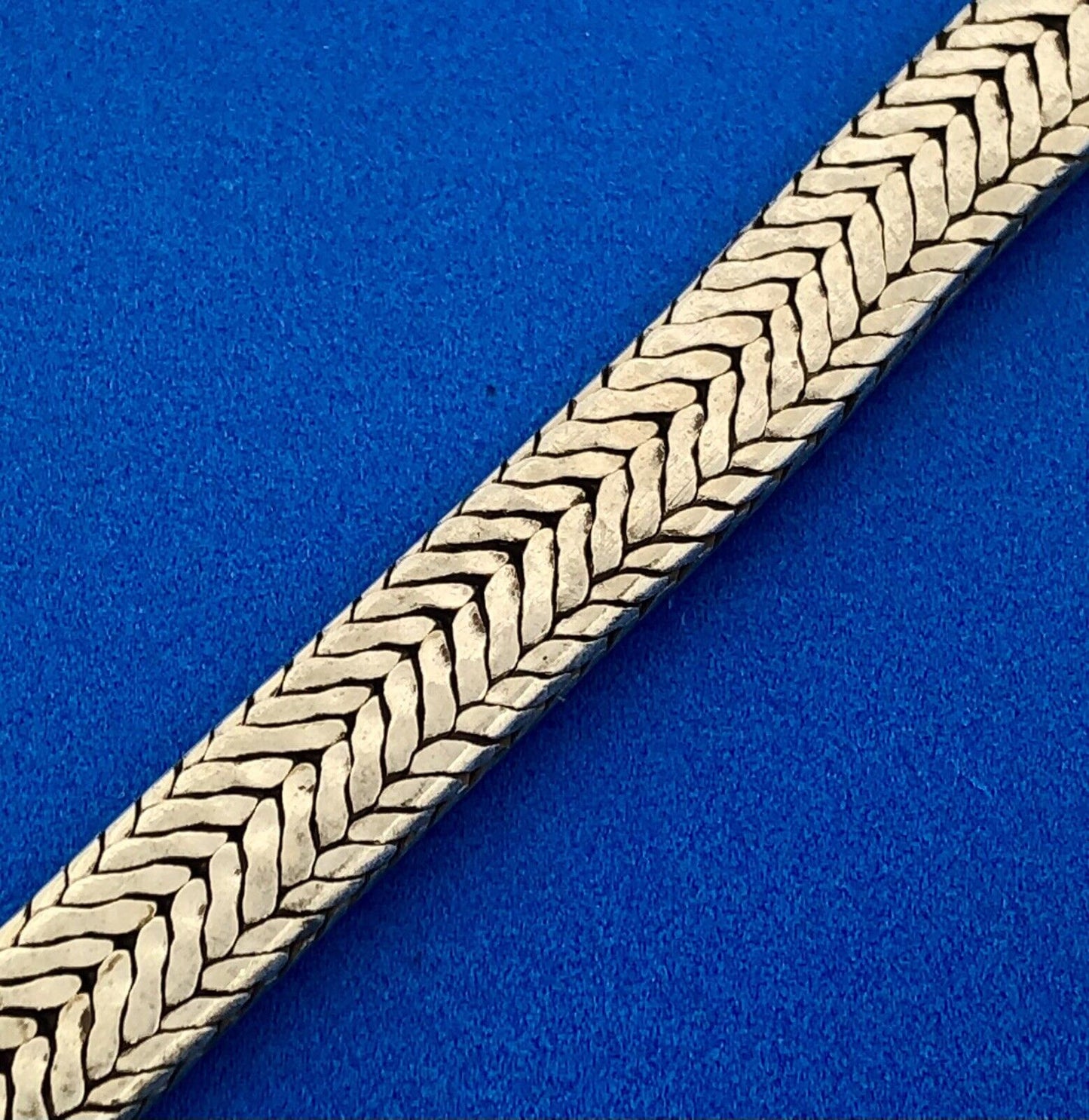 Vintage Artisan RA 925 Sterling Silver Heavy Wheat Link Clasp Bracelet