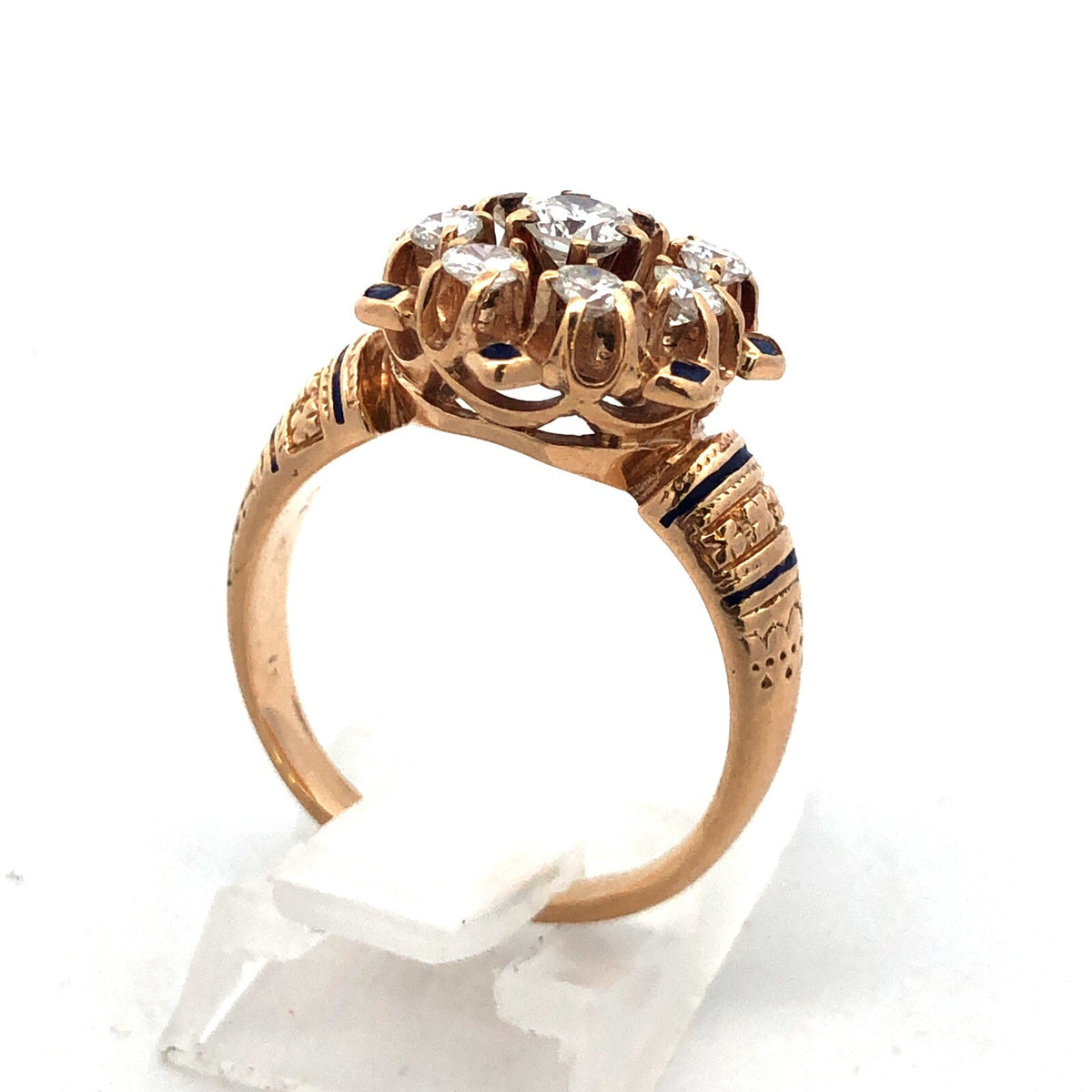 Designer 14K White Gold Round Diamond Wedding Anniversary Band Ring