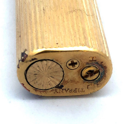 Tiffany & Co Gold Tone Mid Century Ribbed Briquet Slim Butane Lighter