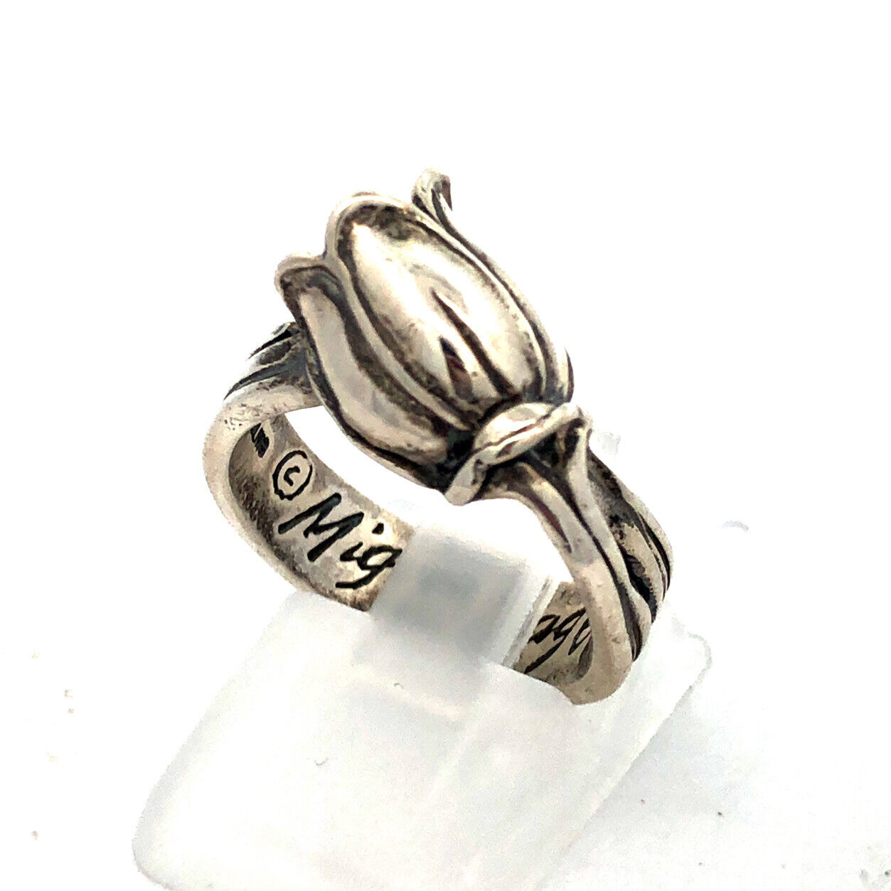 Designer Mignon Faget 925 Sterling Silver Tulips Collection Flower Tulip Ring