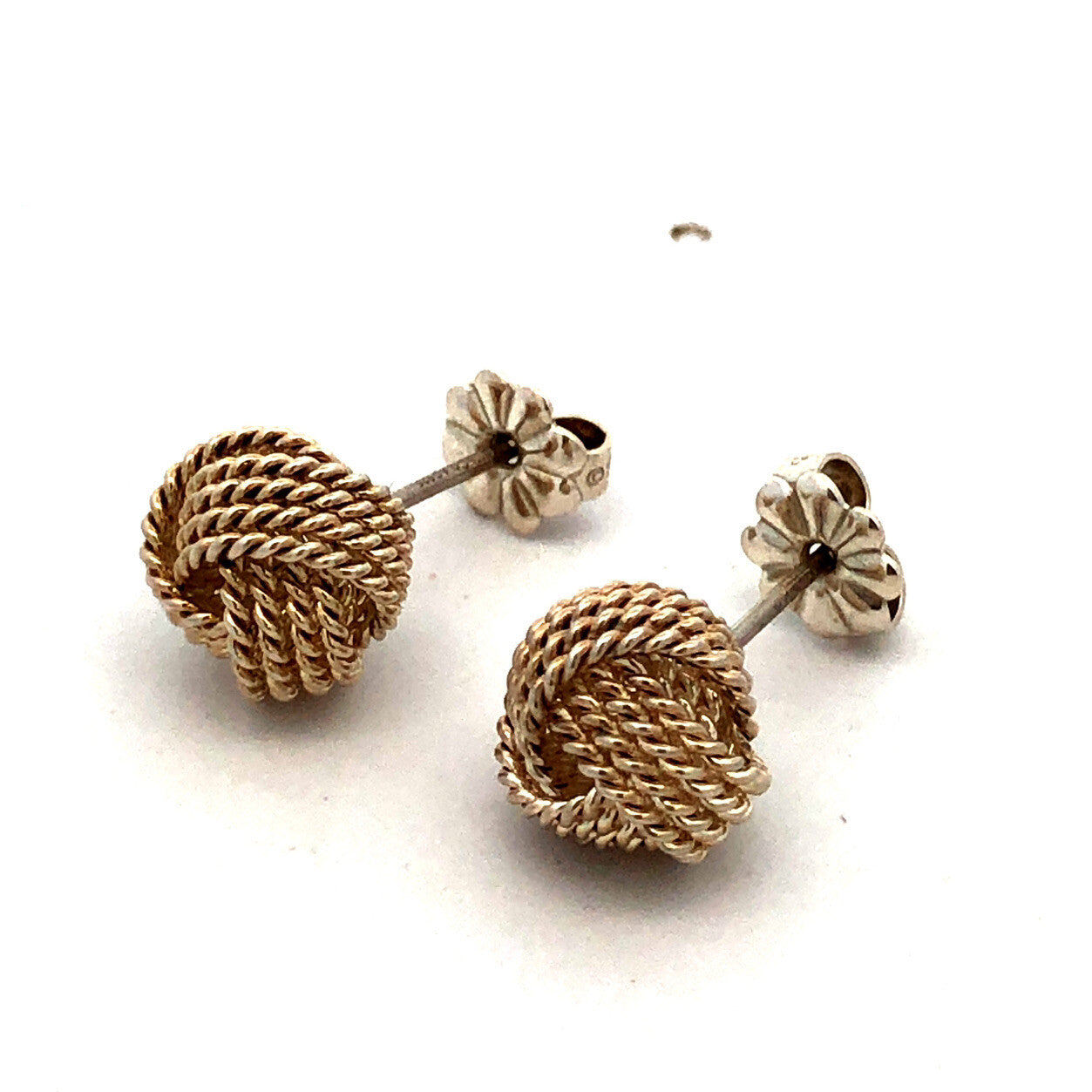 Designer Tiffany & Co. 925 Sterling Silver Twist Knot Stud Earrings