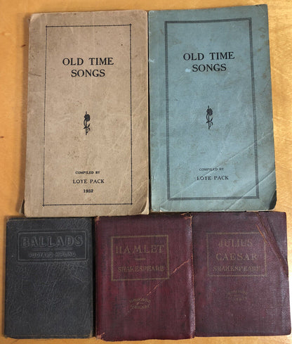 1920-1930's Lot of Five Antique Pocket Literature and Song Books