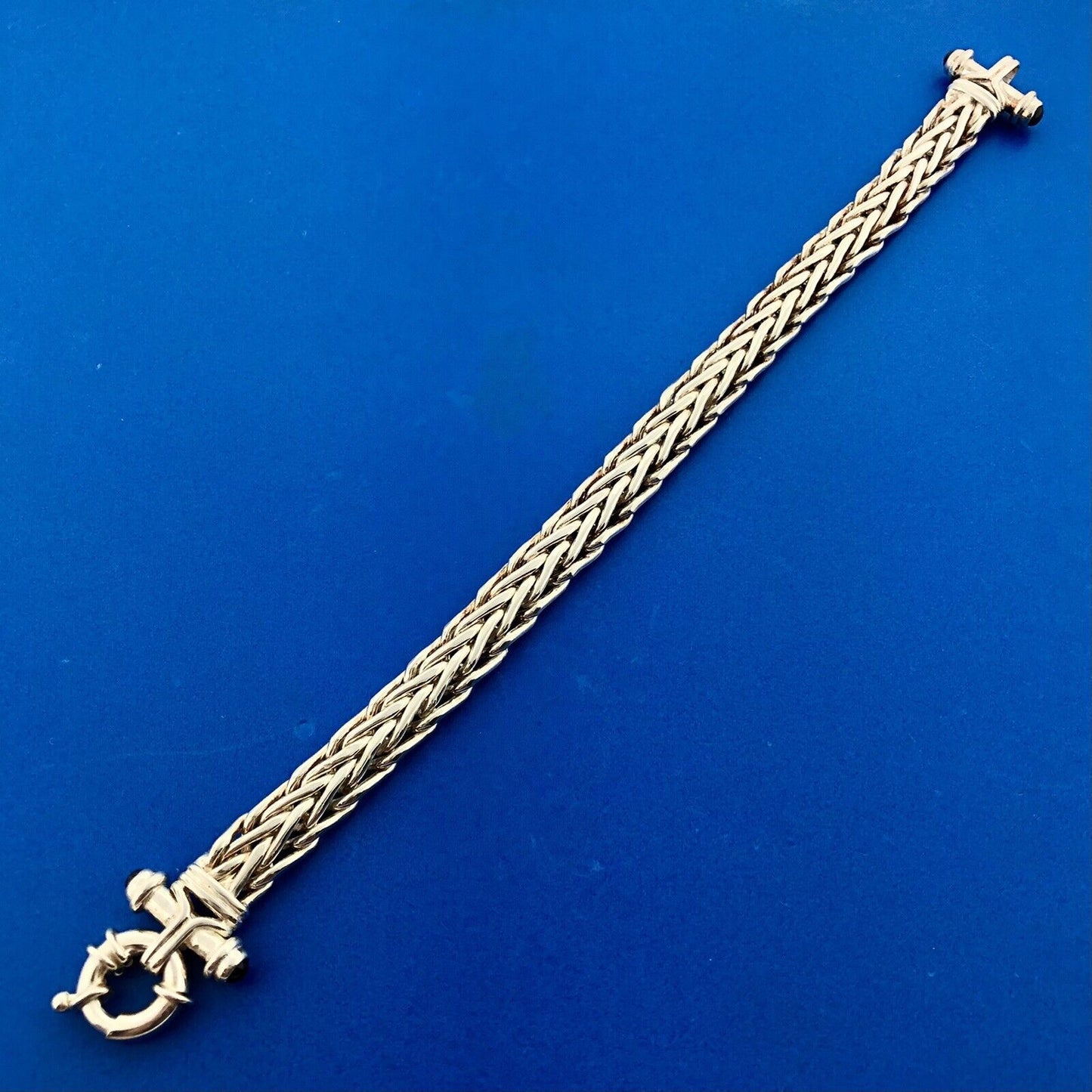 Atasay Kuyamculuk AK 925 Sterling Silver Black Onyx Reversible Link Bracelet