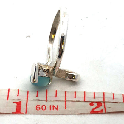Sohpia Fiori 925 Sterling Silver Pear Aventurine Cabochon Modernist Bypass Ring
