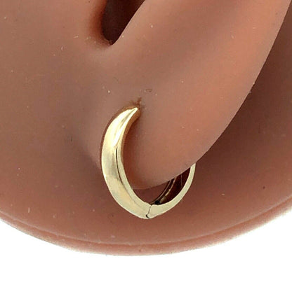 Designer EHC 14K Yellow Gold Polished Round Hinged Huggie Hoop Earrings
