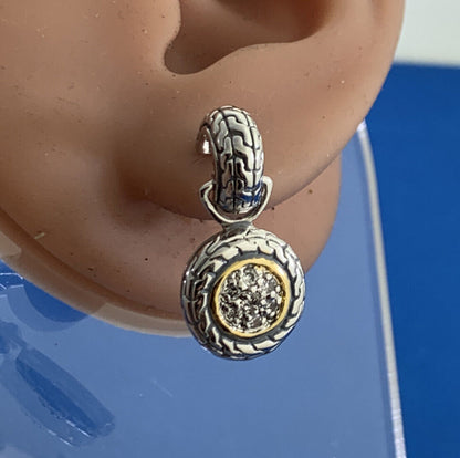 925 Sterling Silver Cubic Zirconia Circle Statement Stud Dangle Earrings