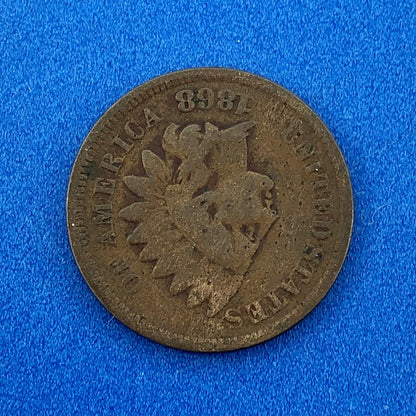 1868 P Indian Head One Cent Penny Type 3 Bronze Better Key Philadelphia Coin