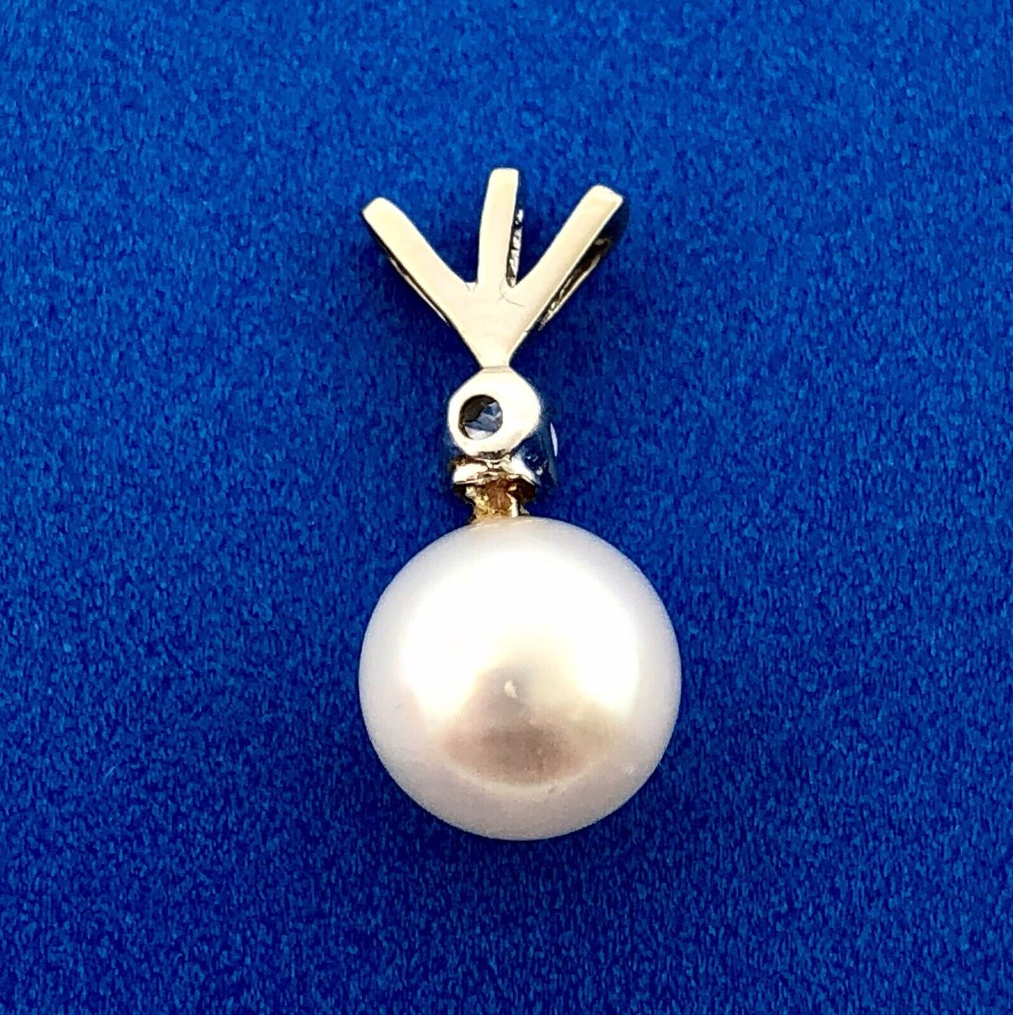 Chic 14K White Gold Pearl Diamond Wedding Birthstone Anniversary Charm Pendant