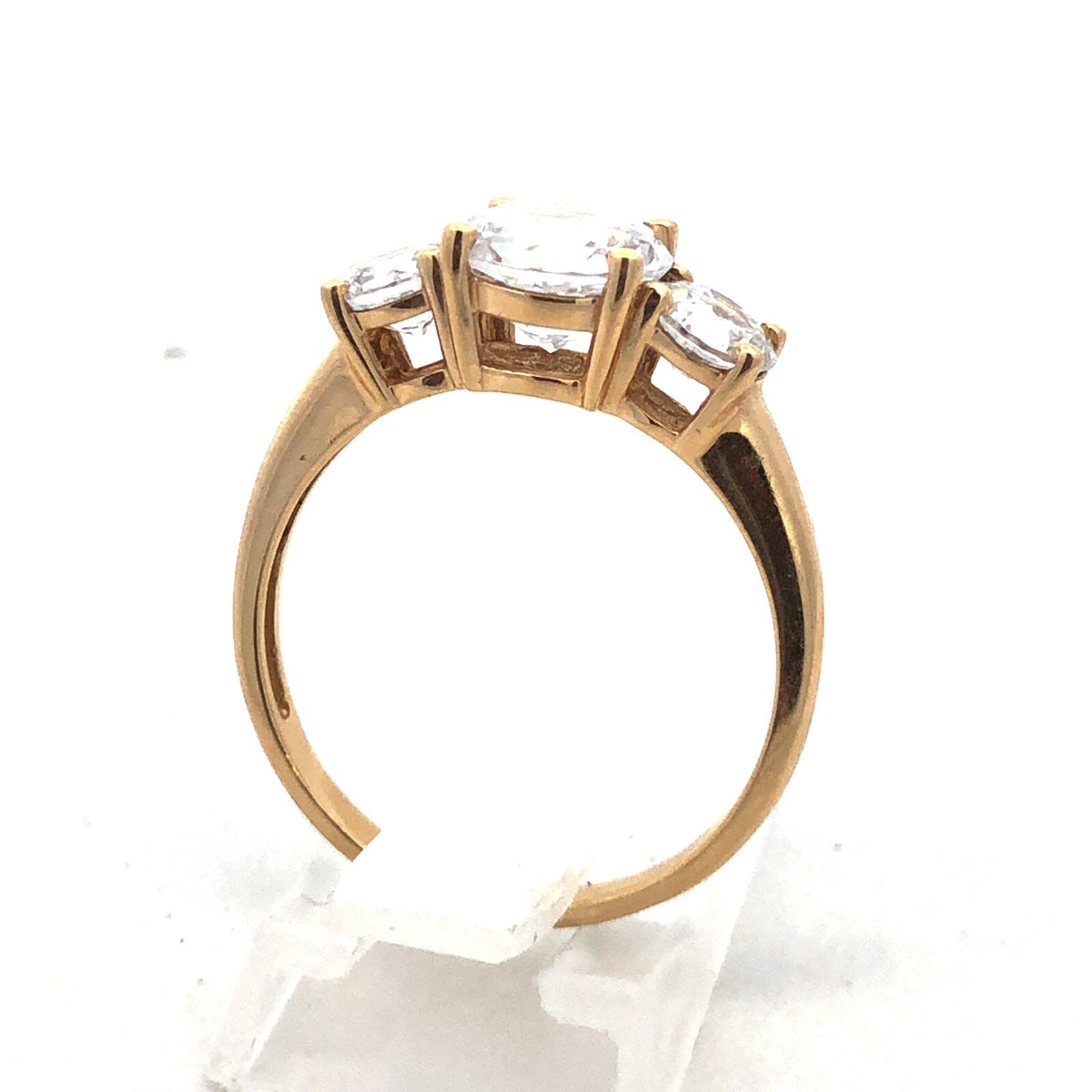 Designer 14K Yellow Gold Cubic Zirconia CZ Statement Engagement Ring 2.88tcw