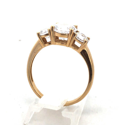 Designer 14K Yellow Gold Cubic Zirconia CZ Statement Engagement Ring 2.88tcw