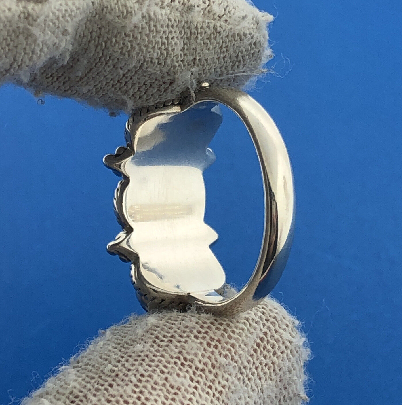 Designer D Paulus Sterling Silver 925 Tigers Eye Trio Statement Cocktail Ring