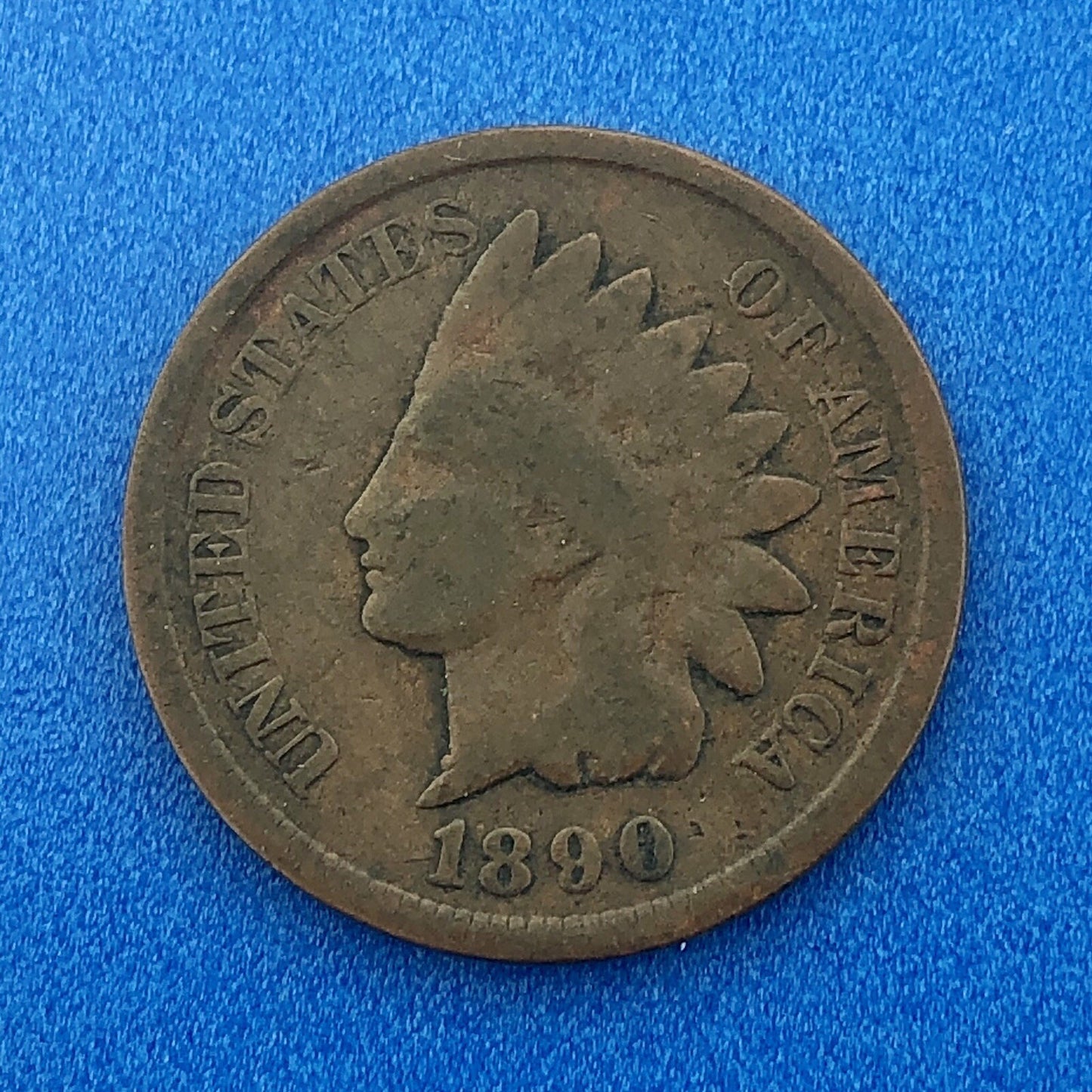 1890 Indian Head One Cent Penny Type 3 Bronze Better Key Philadelphia Coin