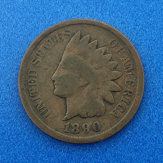 1890 Indian Head One Cent Penny Type 3 Bronze Better Key Philadelphia Coin