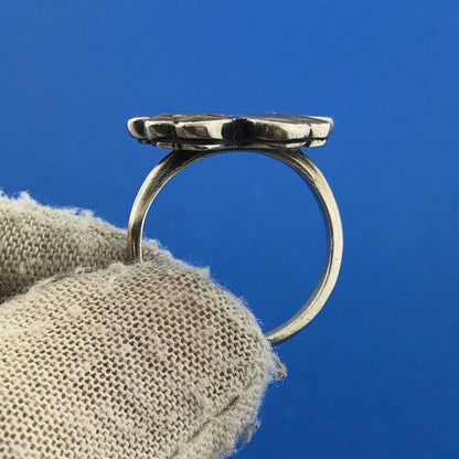 Vintage Sterling Silver 925 Abalone Butterfly Statement Cocktail Ring