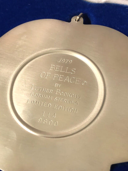 1979 Gorham Luther Bookout 925 Sterling Silver Bells Of Peace Limited Ornament