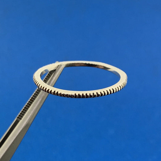 Stackable 925 Sterling Silver Ribbed Band Ring