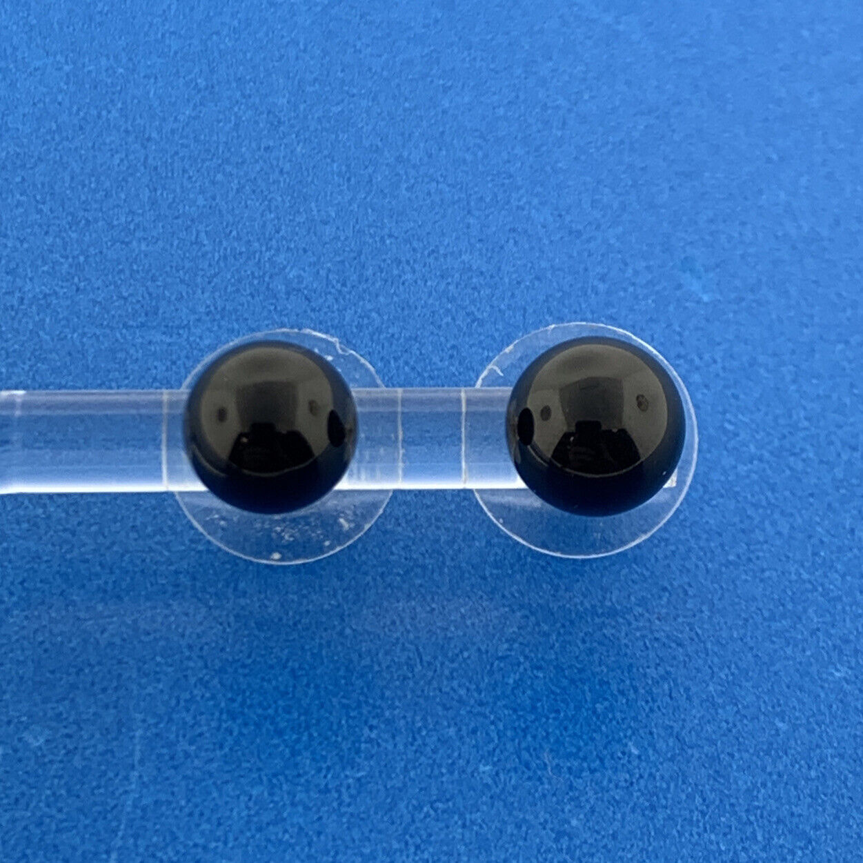 Gorgeous 14k Yellow Gold Black Onyx Sphere Friction Back Stud Earrings