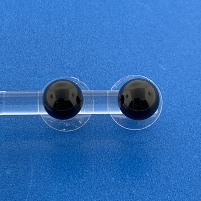 Gorgeous 14k Yellow Gold Black Onyx Sphere Friction Back Stud Earrings