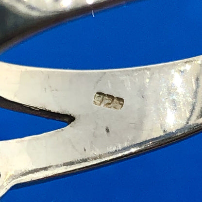 Estate Sterling Silver 925 Openwork Fleur De Lis Statement Size 13 Ring