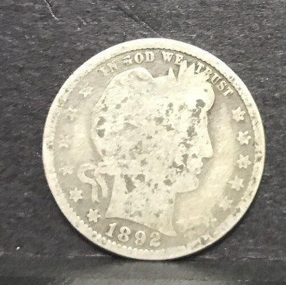 1892 P Silver Barber Quarter Better Key Date Philadelphia Coin Rare Scarce
