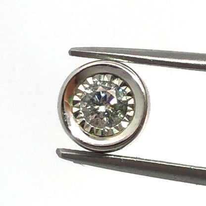 Designer ZEI 10K White Gold Diamond Solitaire Slide Charm Pendant