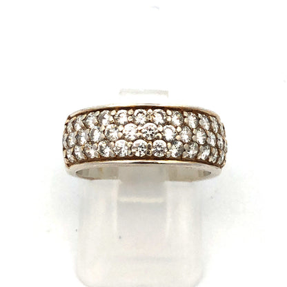Sterling Silver Cubic Zirconia CZ Anniversary Eternity Wedding Band 925