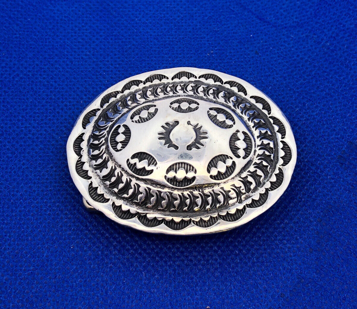 Vintage Native American BB Bernice Bonney 925 Sterling Silver Concho Belt Buckle