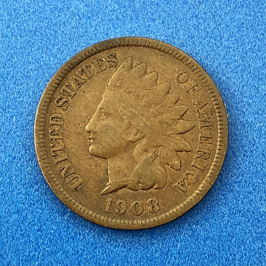 1908 S Indian Head One Cent Penny Type 3 Bronze Better Key San Francisco Coin