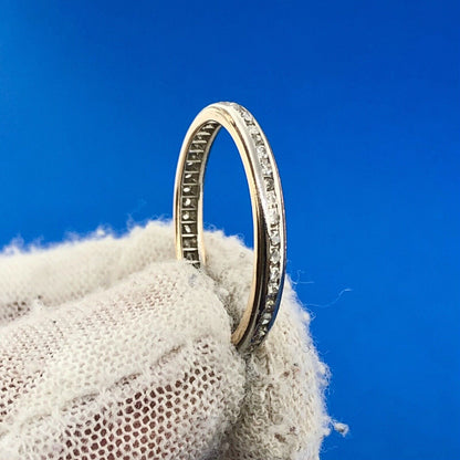 Gorgeous 14k Yellow Gold Round Cut Diamond Eternity Anniversary Band  Ring