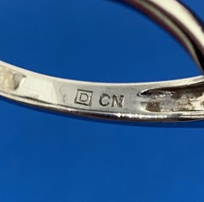 Stunning Sterling Silver 925 Round Diamond Abstract Engagement Ring Size 8 Set