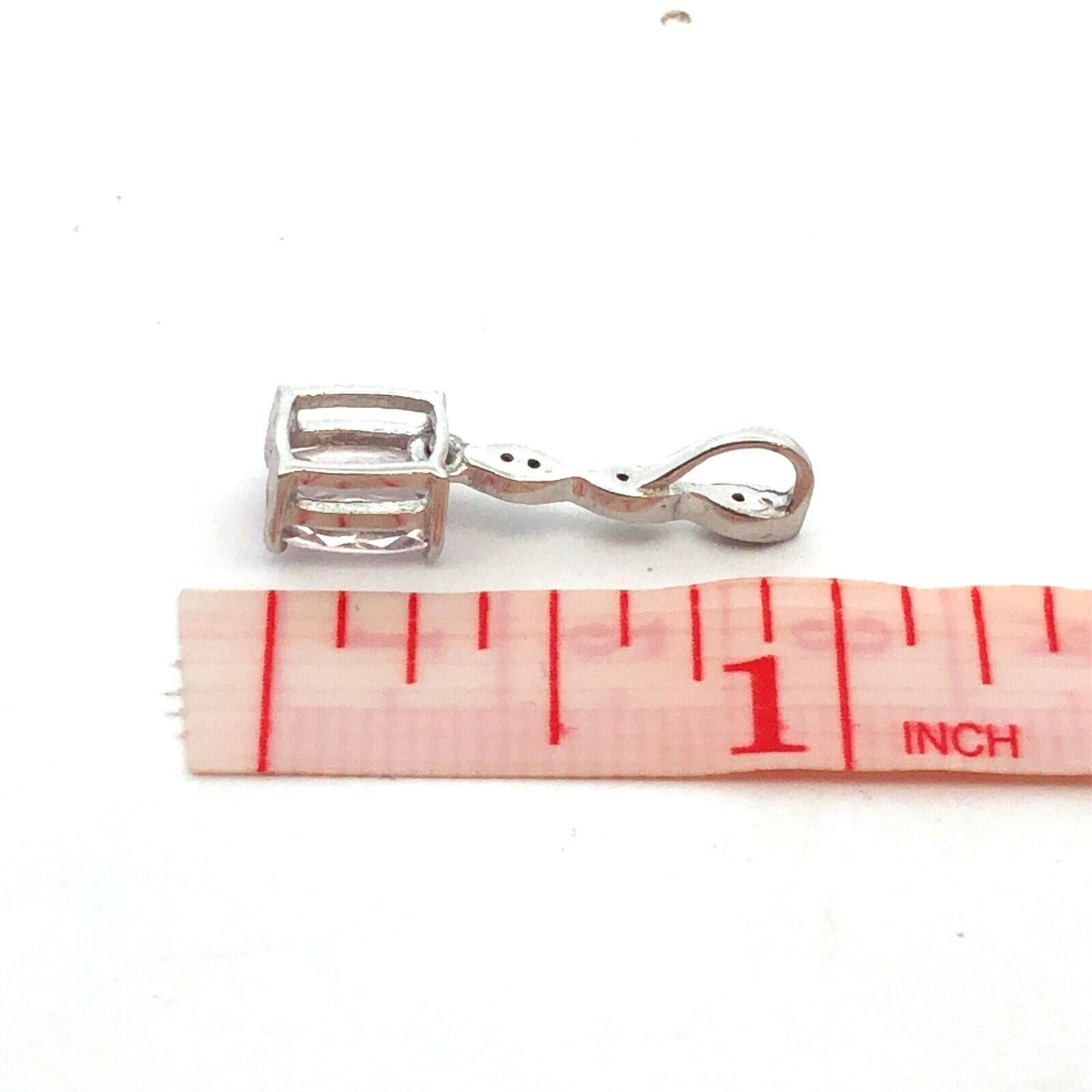 Designer TGGC 925 Sterling Silver Rectangle White Amethyst White Topaz Pendant