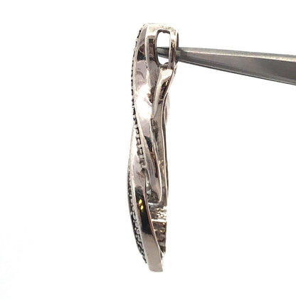 Designer 925 Sterling Silver Round Diamond Swirl Infinity Anniversary Pendant