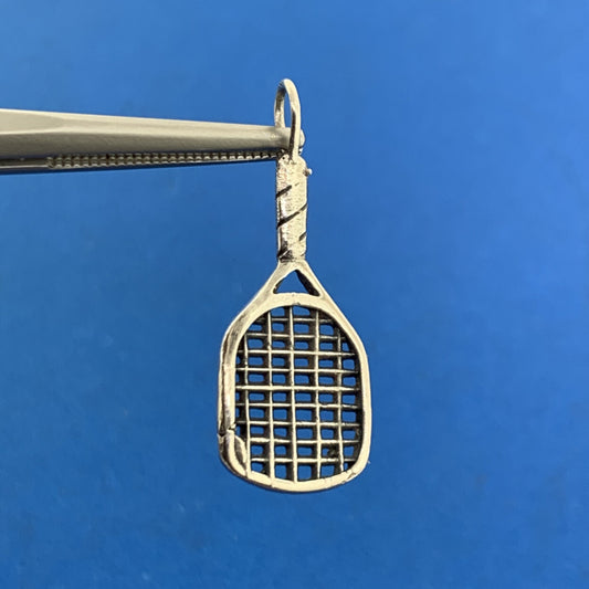 Vintage 925 Sterling Silver Handball Tennis Racket Bracelet Dangle Charm