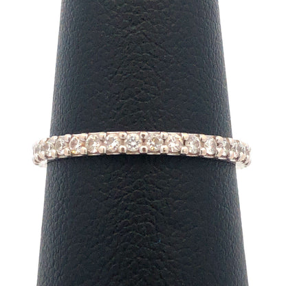 14K White Gold Round Diamond Wedding Anniversary Stacking Band Ring