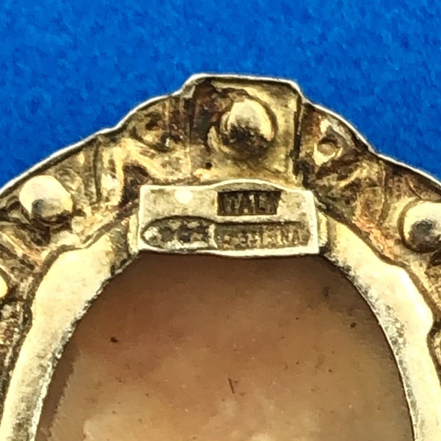 Victorian 925 Sterling Silver Carved Cameo Marcasite Statement Stud Earrings