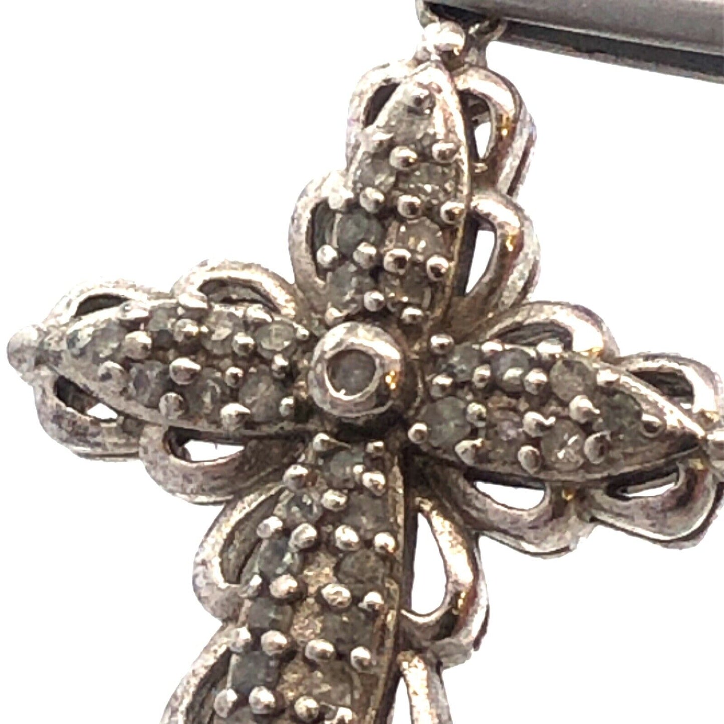 Designer 925 Sterling Silver Diamond Cross Religious Communion Pendant