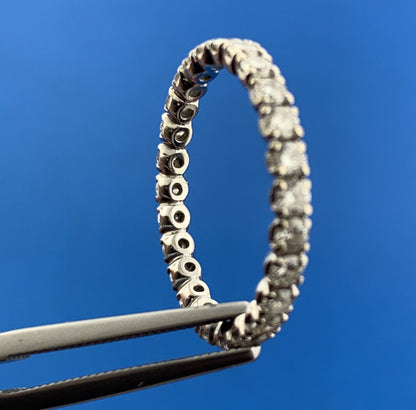 SPARR 18K White Gold Diamond Infinity Eternity Anniversary Band Ring