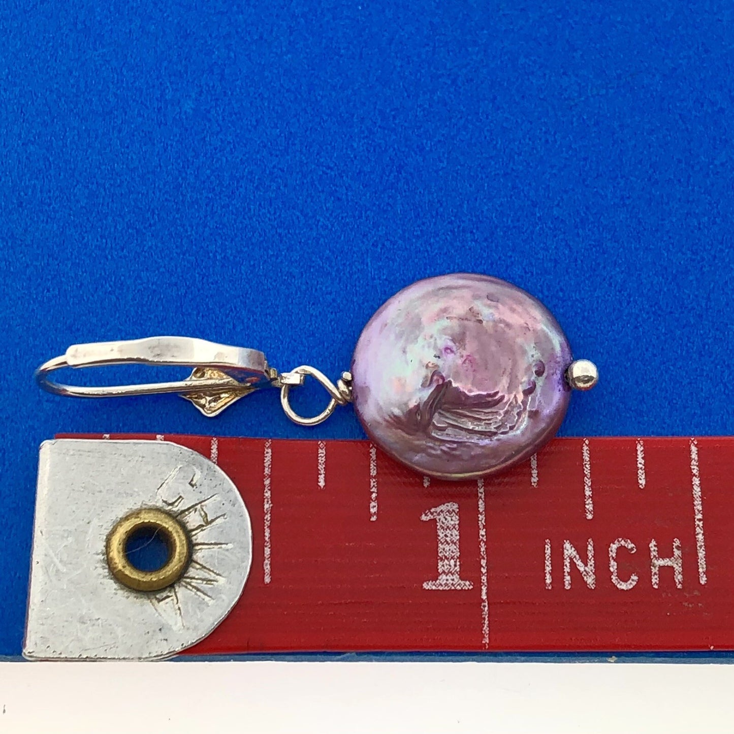 Stunning Sterling Silver 925 Pink Iridescent Freshwater Pearl Dangle Earrings