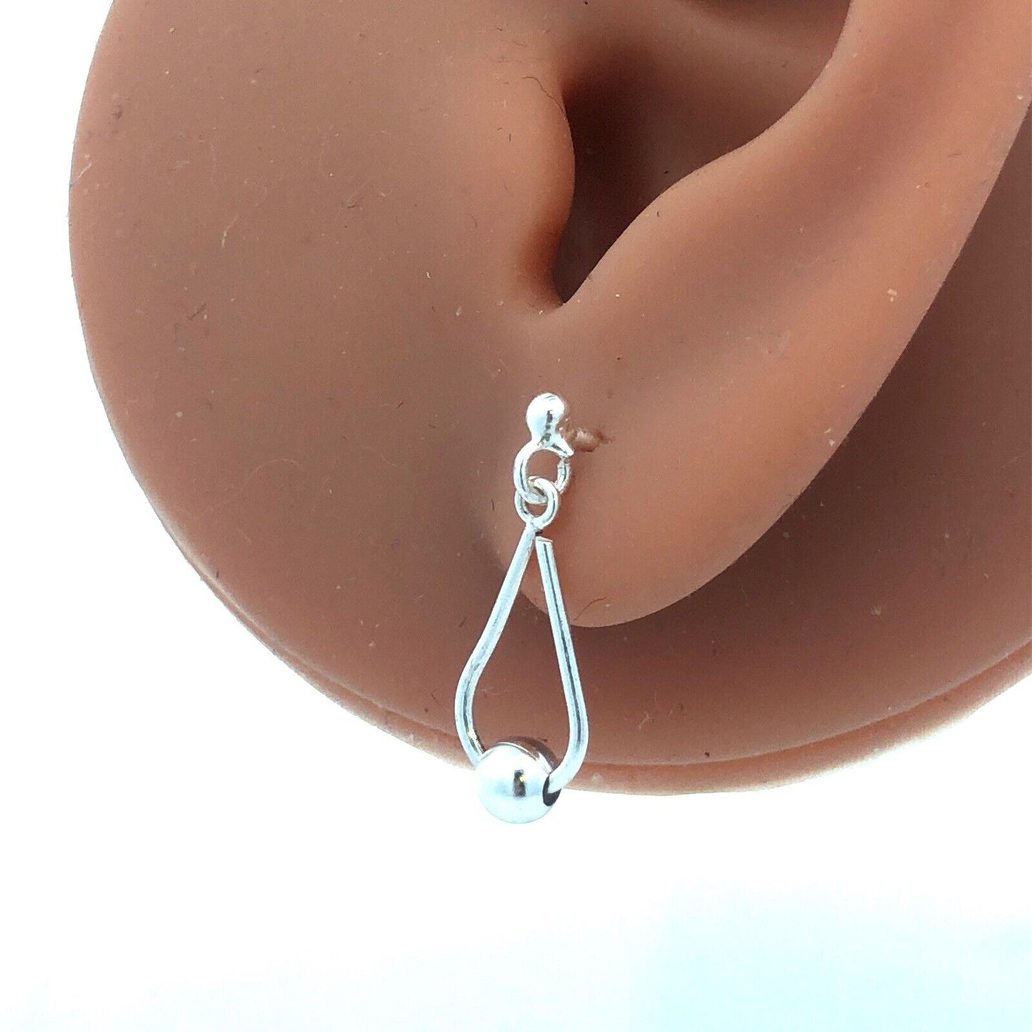 Designer BB 925 Sterling Silver Beaded Modernist Drop Dangle Stud Earrings