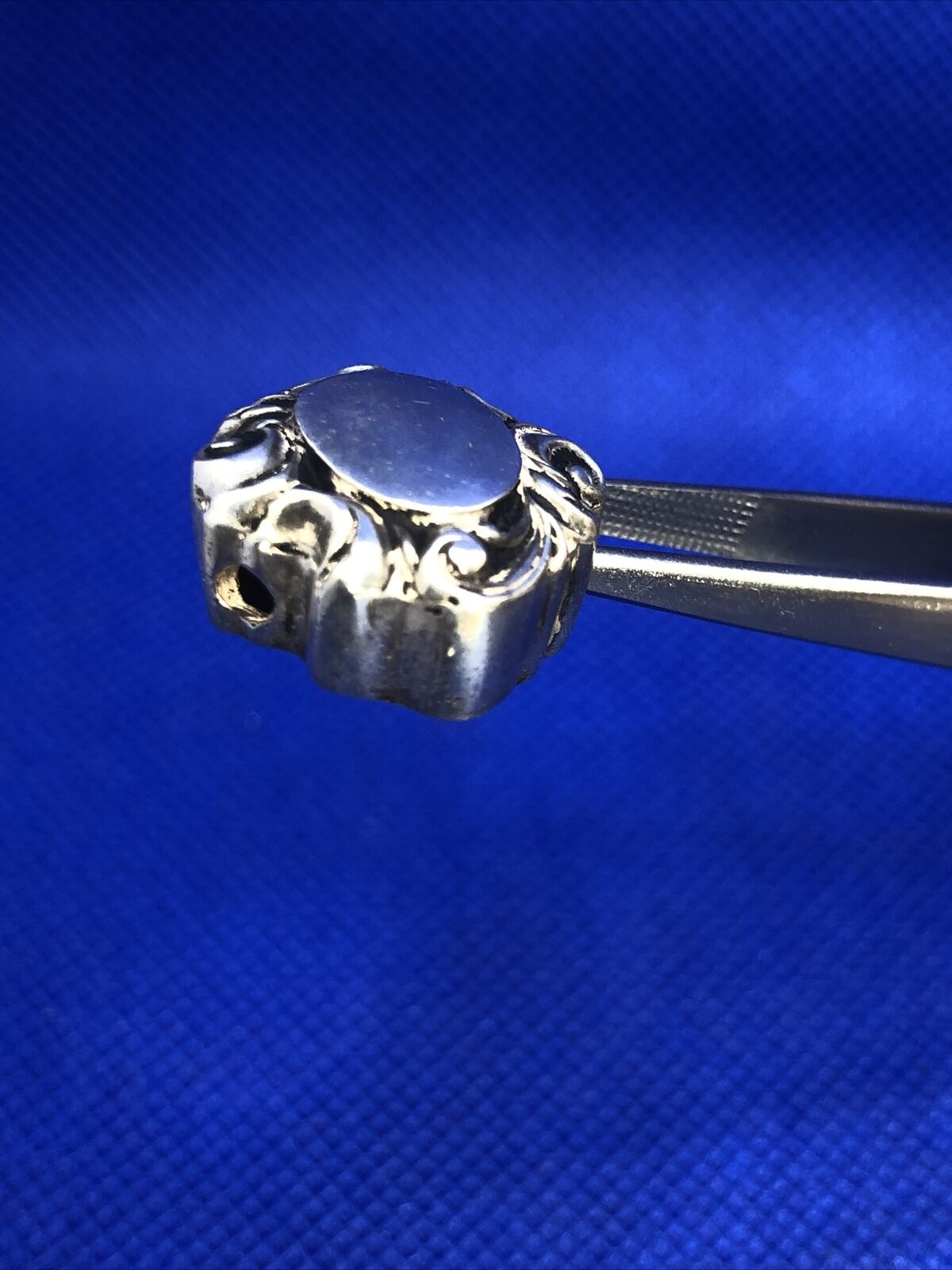 Vintage 925 Sterling Silver Engraveable Scroll Charm Bead Charm Or Pendant