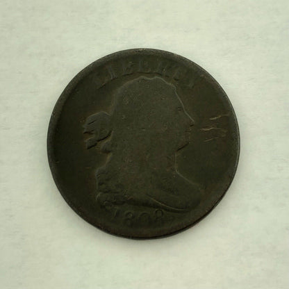 1808 Draped Bust Half Cent 1/2c Better Philadelphia Early American Copper Coin