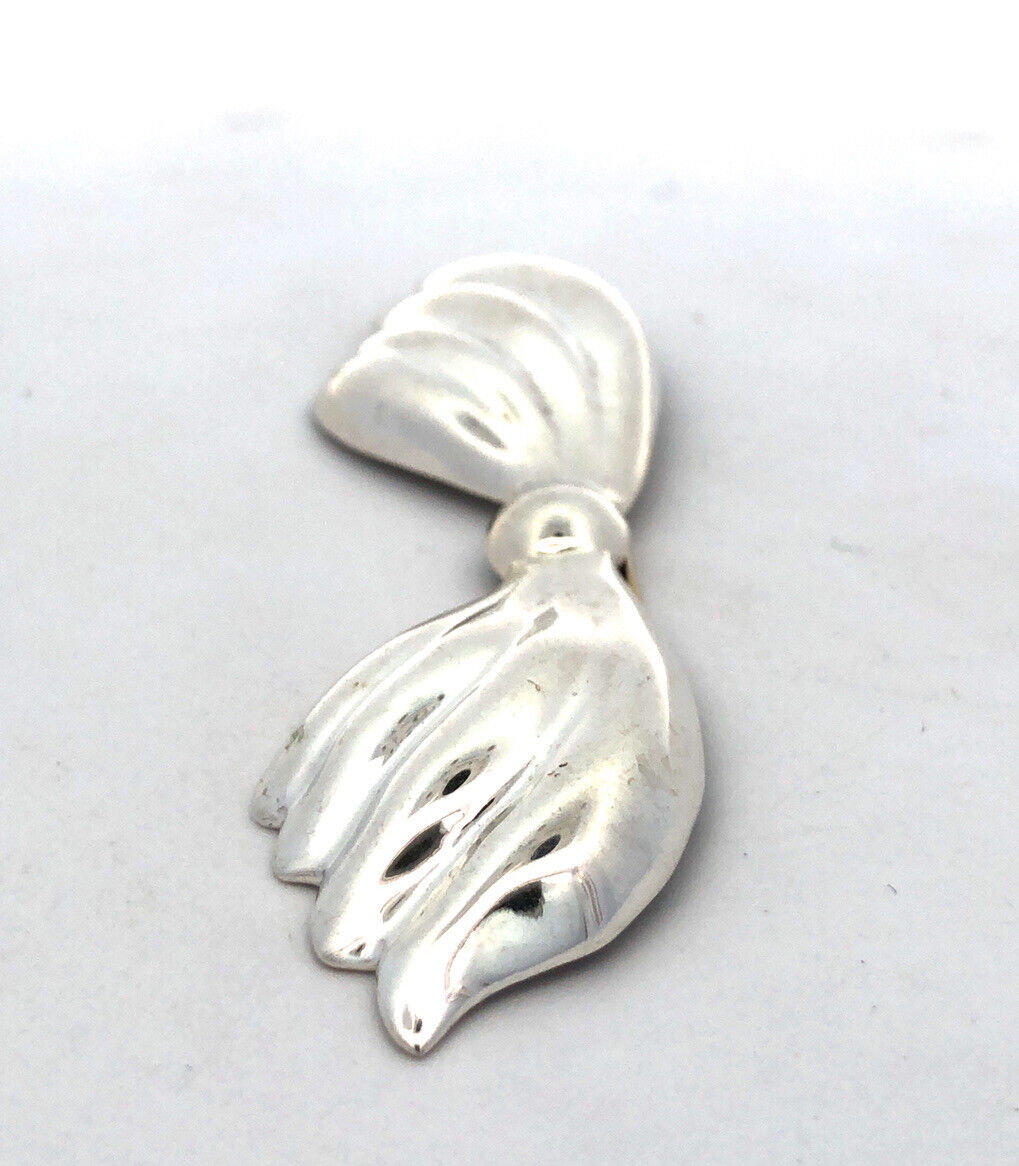 925 Sterling Silver Vintage Taxco TG-89 Mexico Bow Tie Hair Clasp Pin