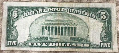 1934 C $5 United States Silver Certificate Julian/Snyder Fr. 1653