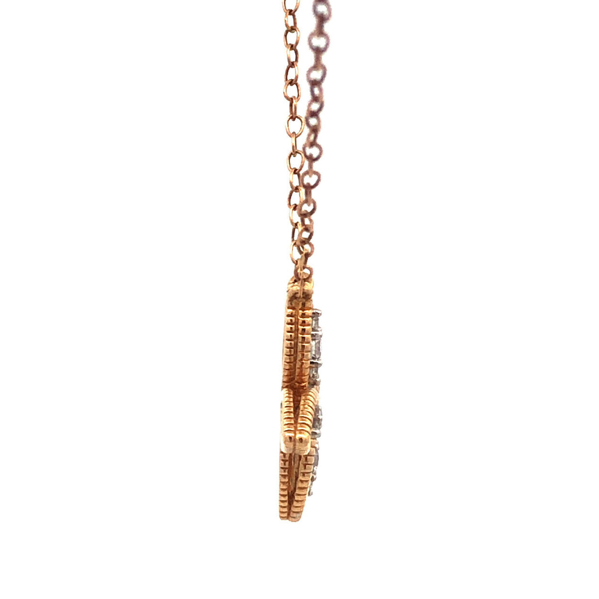 Designer 14K Yellow Gold Diamond Floral Pinwheel Necklace